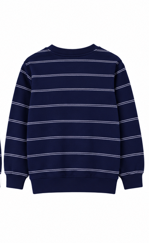 Kids Striped Half-Zip Sweatshirt - Kidzo Z1185C