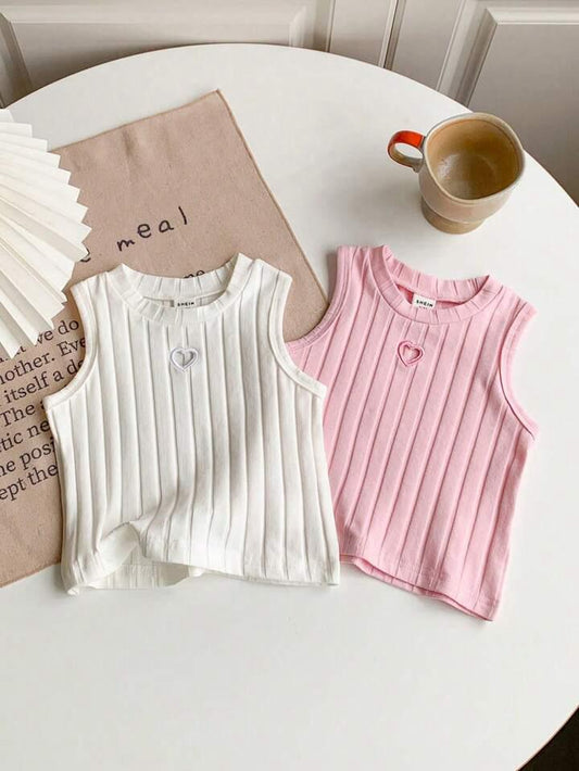 Girl Heart Top Shirt 2pcs/Pack