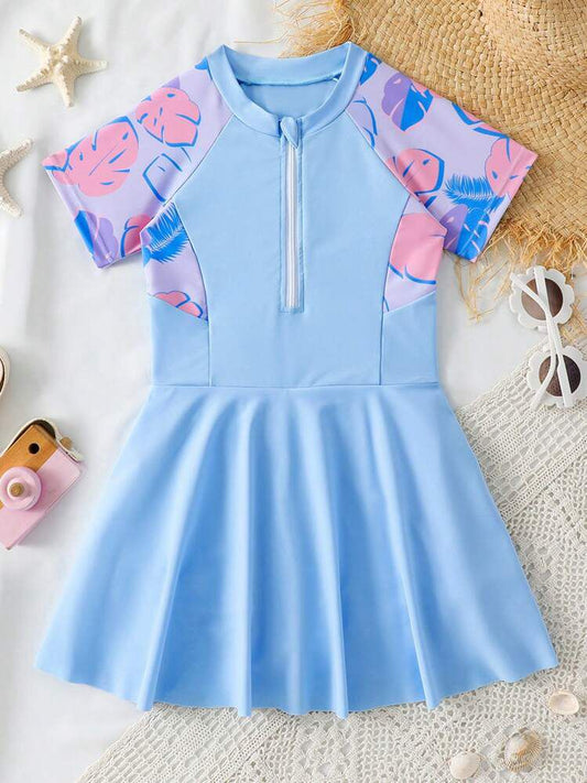 Girl Zipper Swim Dress
