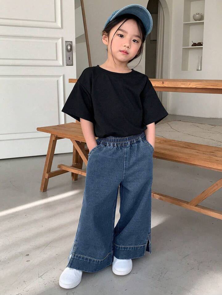 Girl Casual Wide Leg Denim Jeans