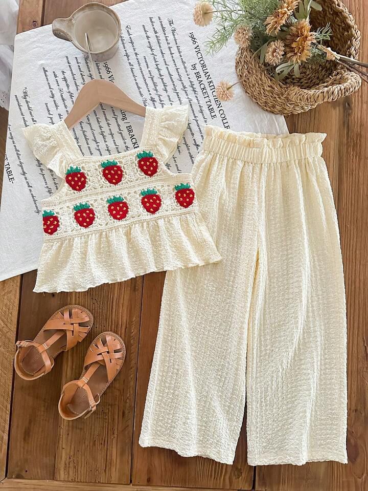 Girls' Strawberry Print Set
