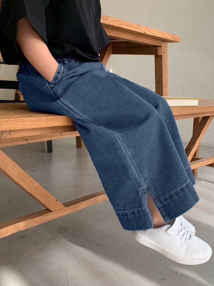 Girl Casual Wide Leg Denim Jeans