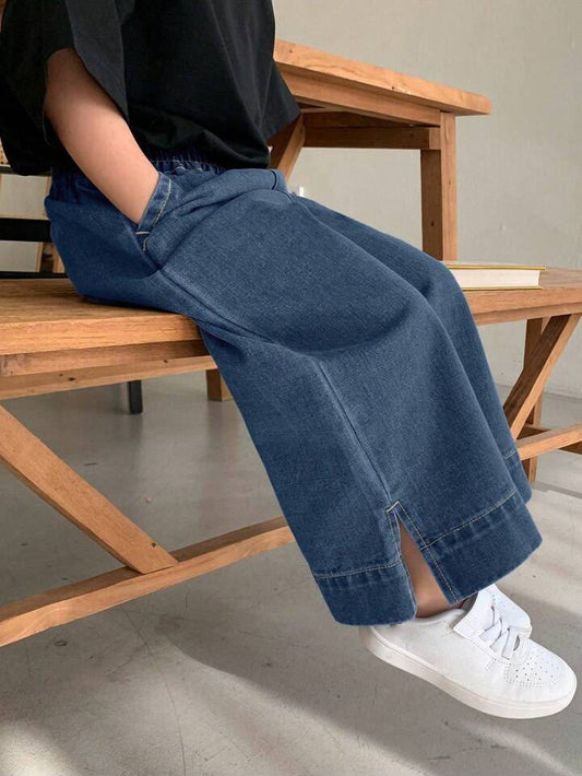 Girl Casual Wide Leg Denim Jeans