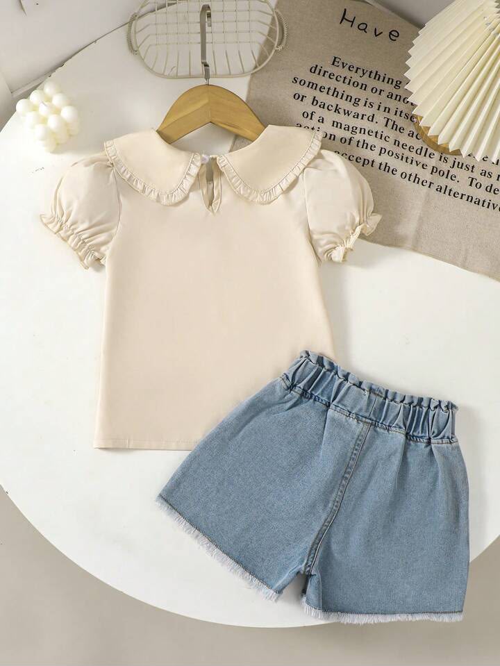 Girl Knit Denim Set
