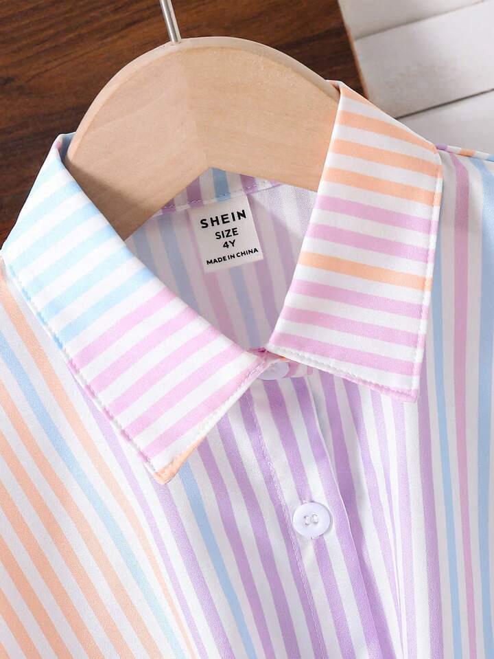 Girl Striped Casual Top Shirt