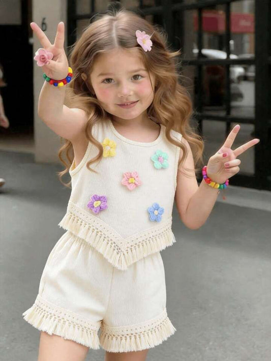 2pcs Young Girl Bubble Crinkle Fabric  Set