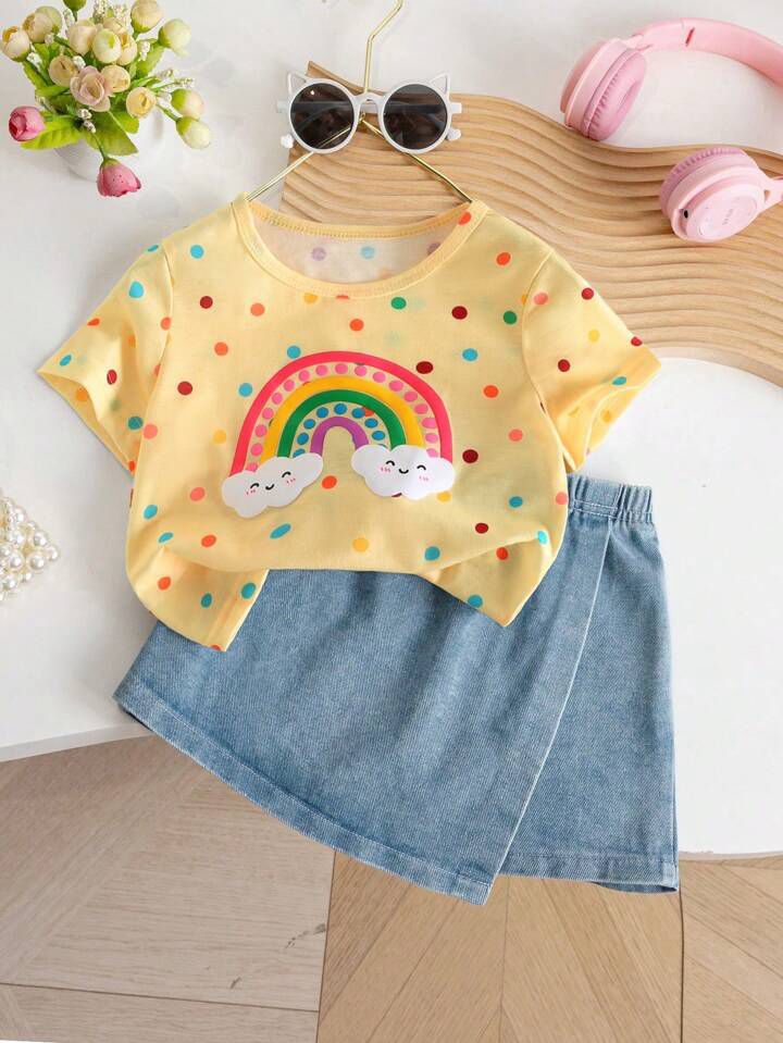 Girl Bow Denim Set