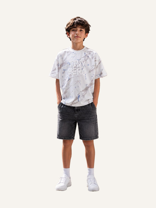 Boys Tiny Hero Printed Cotton T-Shirt