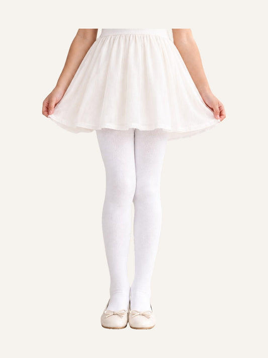 Cream Regular Length Cotton Rich Cable Tights