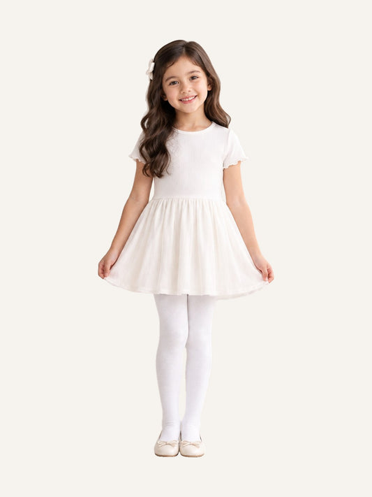 Cream Regular Length Cotton Rich Cable Tights