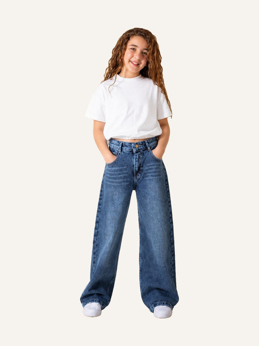 Girls Wide-Leg Premium Denim Jeans