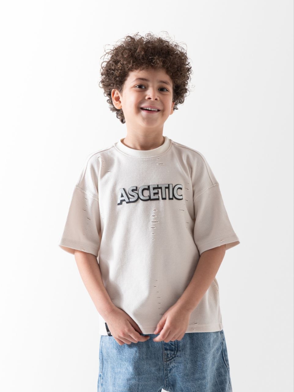 Boys Aesthetic Distressed Textured T-Shirt