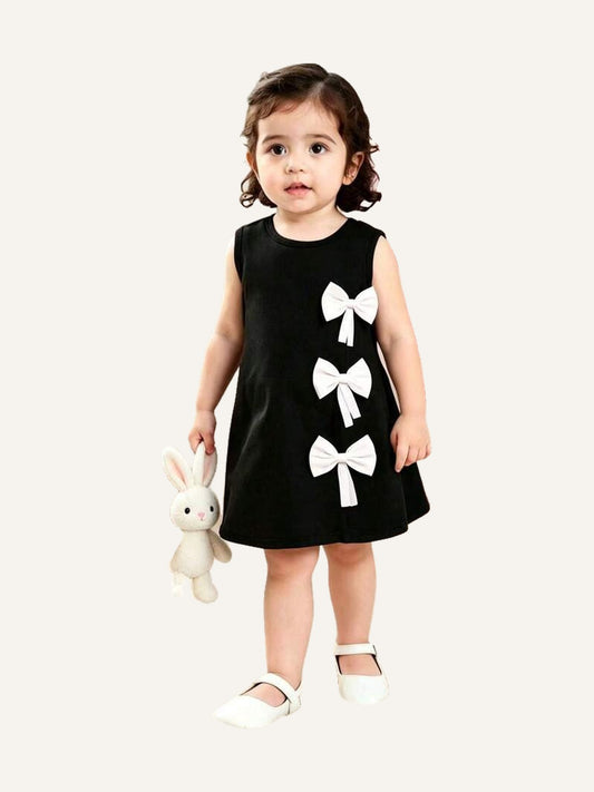 Girl Bow  Sleeveless  Knit Dress