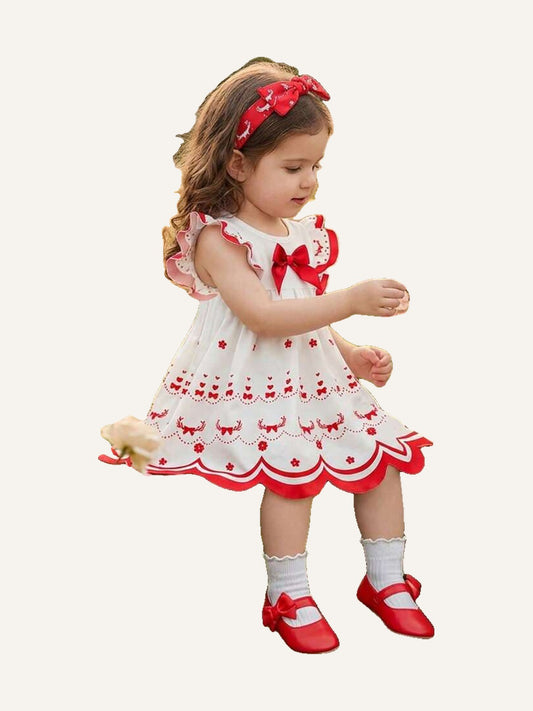 Girl Floral Bow Dress