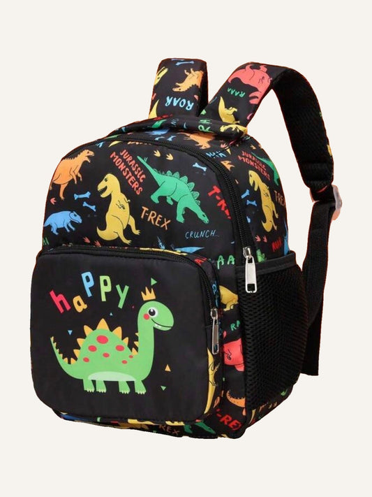 Dinosaur Black Large Graphic Casual Backpack