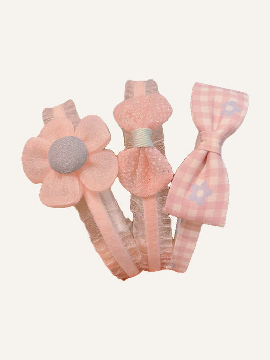 3pcs Girls' Cute Bowknot Headbands, Suitable For Daily Wear