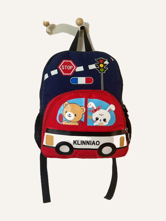 Cartoon Car & Animal Pattern Backpack