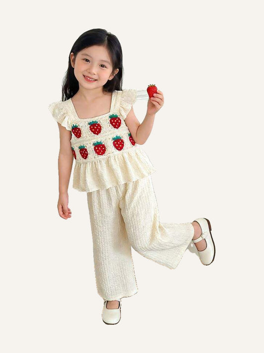 Girls' Strawberry Print Set