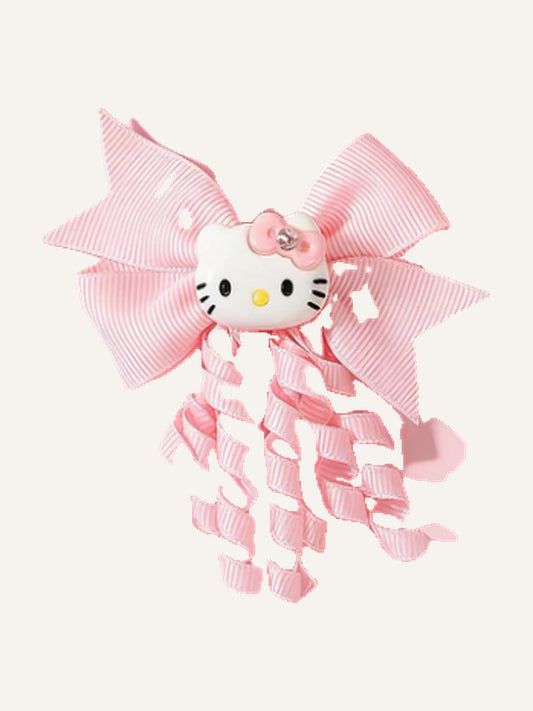 SANRIO 2pcs Bowknot Hair Clips, Cartoon Hair Accessories For Girls, Fashionable Daily Wear Hairpins, Birthday Party Hair Decorations