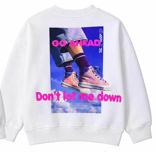 Girls Oversized 'My Little Girl' Fleece Sweatshirt WL0140