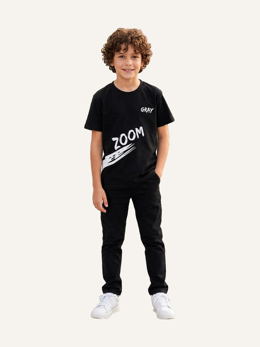 Boys Optimum Zoom Graphic Cotton T-Shirt