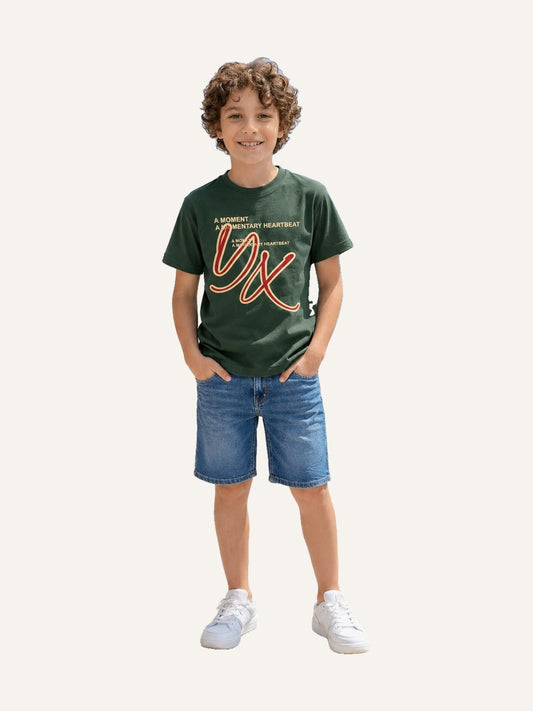 Boys Statement Graphic T-Shirt  Dark Oli